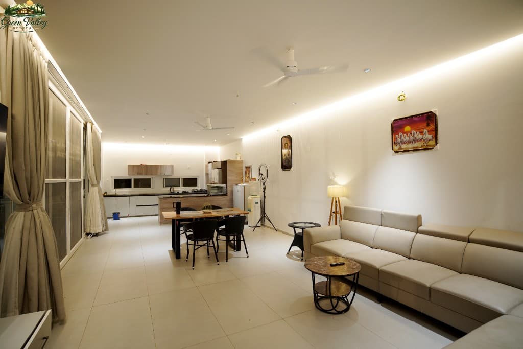Spacious open-plan living, dining and kitchen area